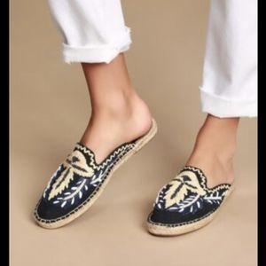 Free People Antigua Bay beaded and embroidered slip on mules espadrille